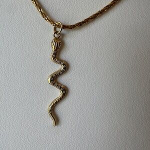 Gold Plated Snake Pendant Necklace